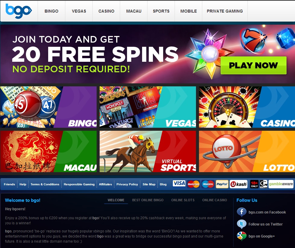 BGO Casino 20 Free Spins No-Deposit Bonus